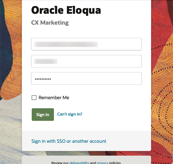 Eloqua login