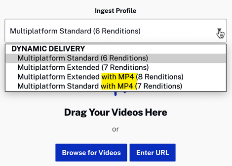 MP4を使用したプロファイルの取り込み