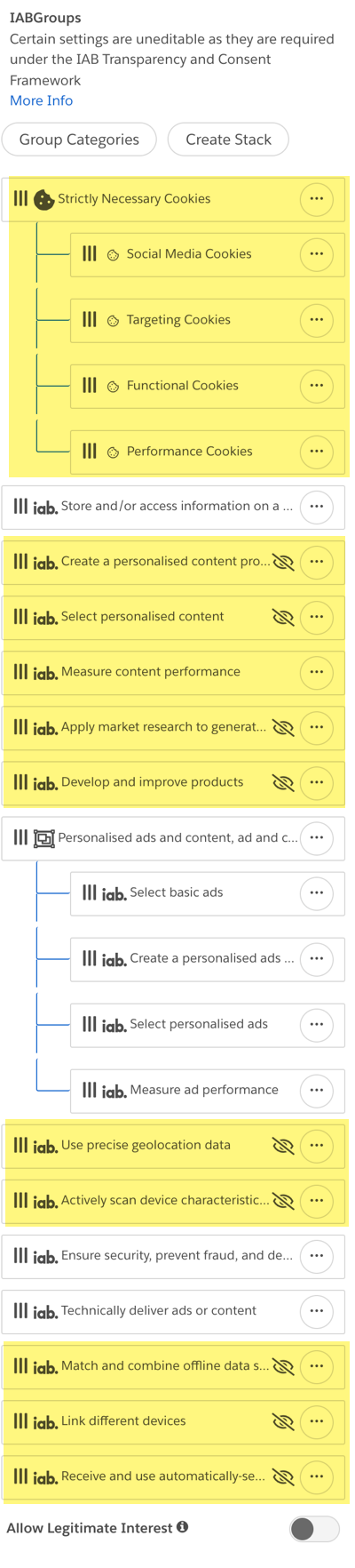 advanced b configuration changes