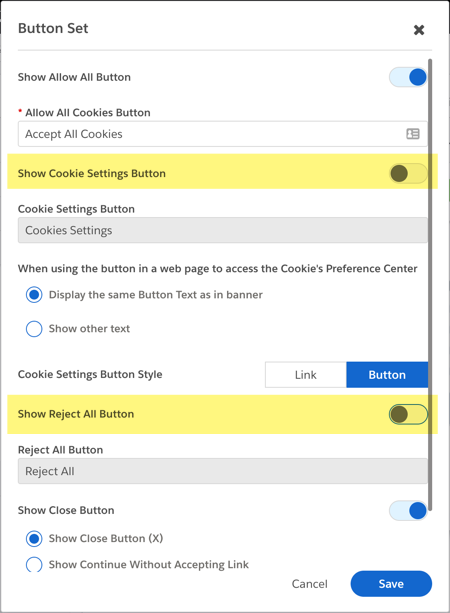 button set dialog