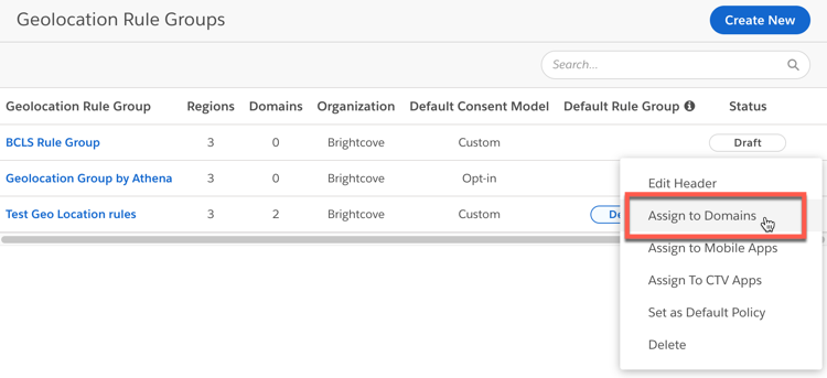 rule group assign to domains