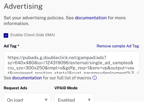 Enable client-side ads