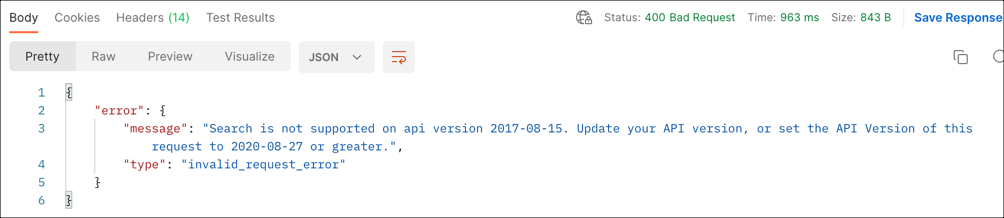 Stripe API version error